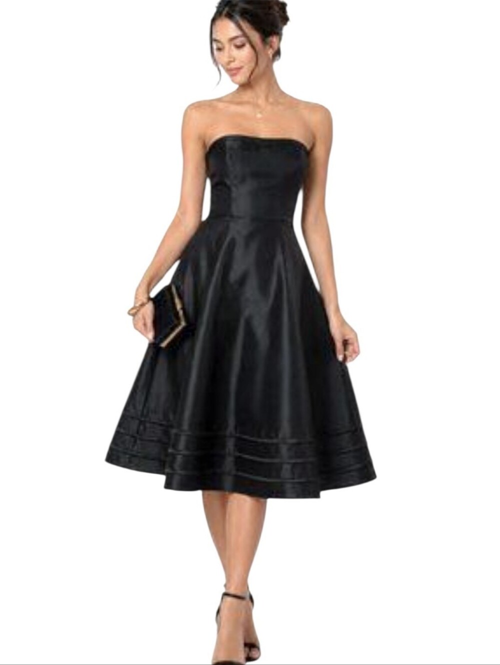 Bill Levkoff Black Strapless Cocktail Dress